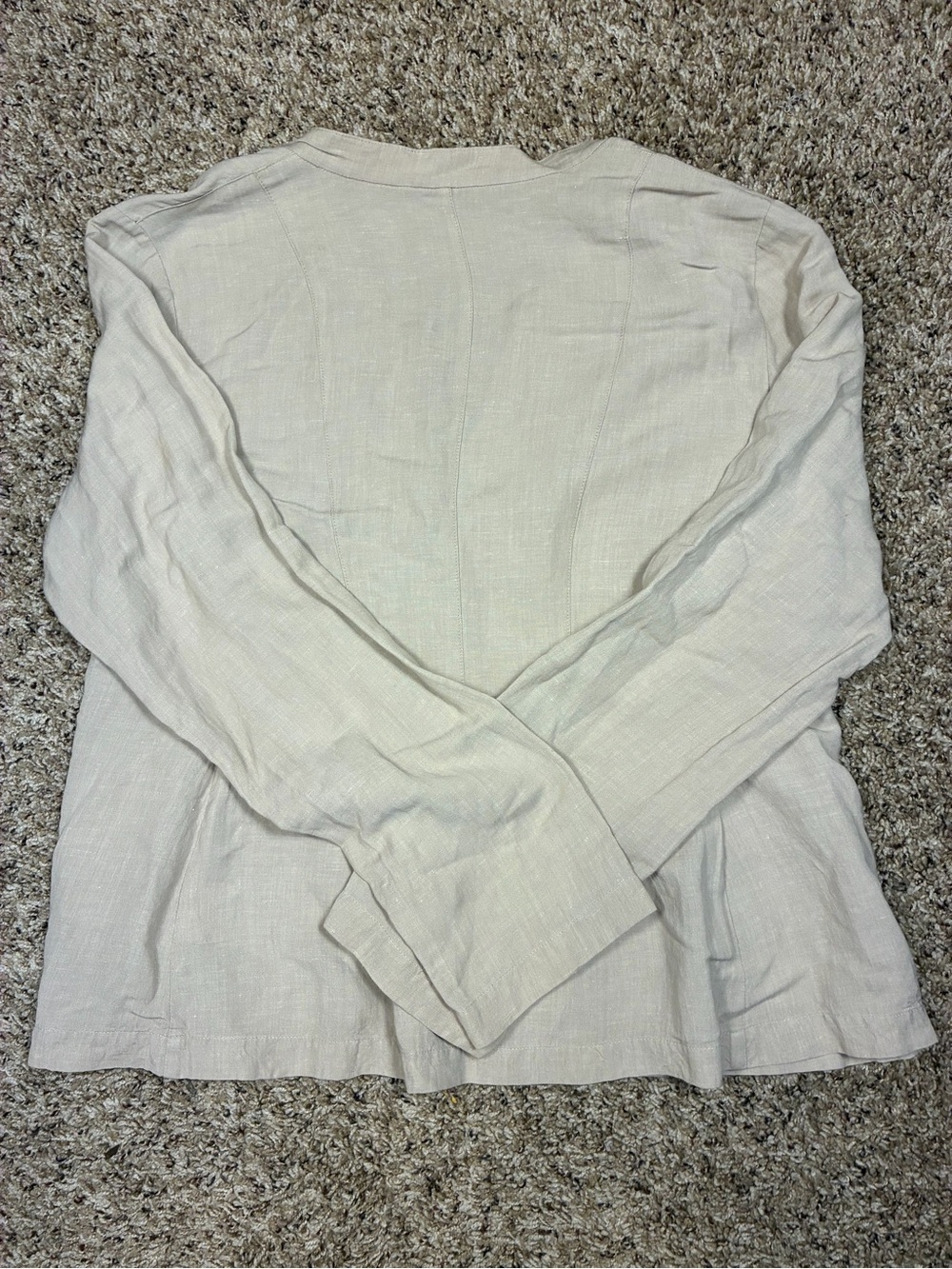 Eileen Fisher Linen Blend 3 Button Lightweight Jacket - Picture 9 of 10
